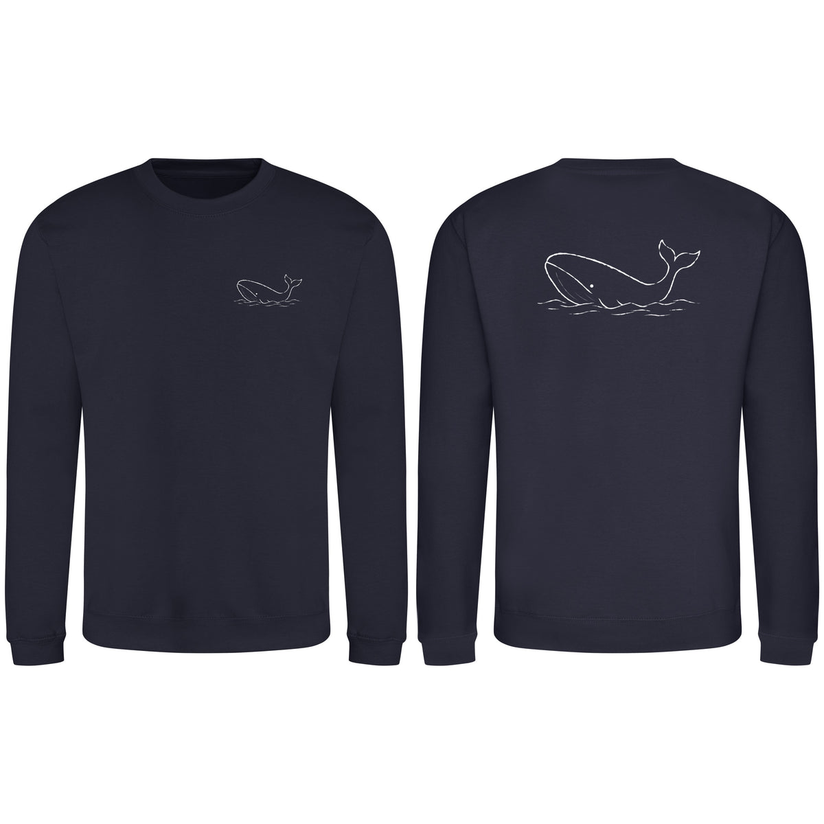 Drifting Whale Adult Sweatshirt - Wild Lines French Navy colour variant image