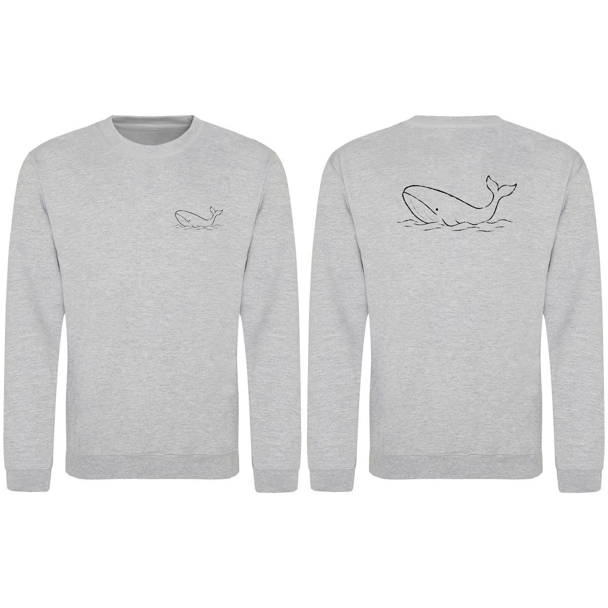Drifting Whale Adult Sweatshirt - Wild Lines Heather Grey colour variant image
