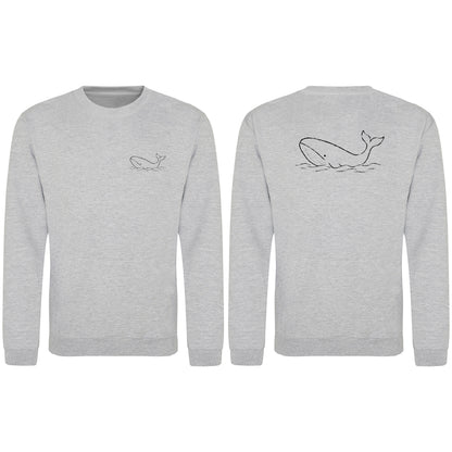 Drifting Whale Adult Sweatshirt - Wild Lines Heather Grey colour variant image