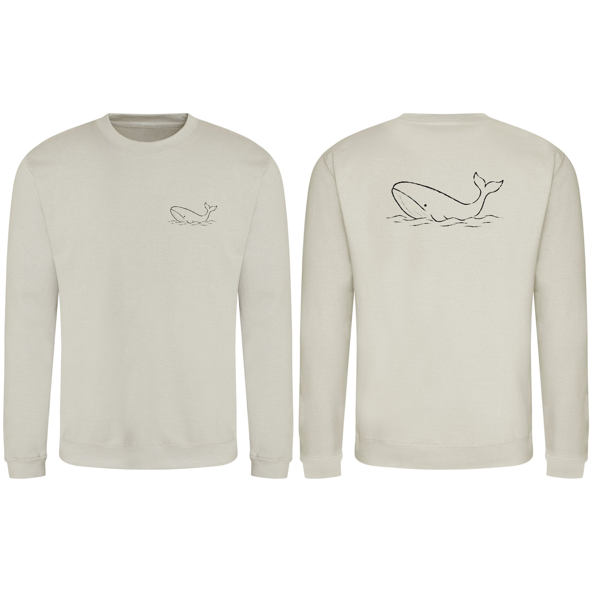 Drifting Whale Adult Sweatshirt - Wild Lines Natural Stone colour variant image