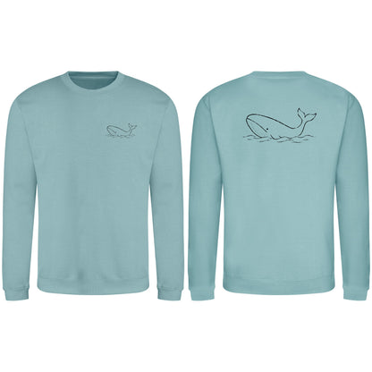 Drifting Whale Adult Sweatshirt - Wild Lines Seafoam colour variant image
