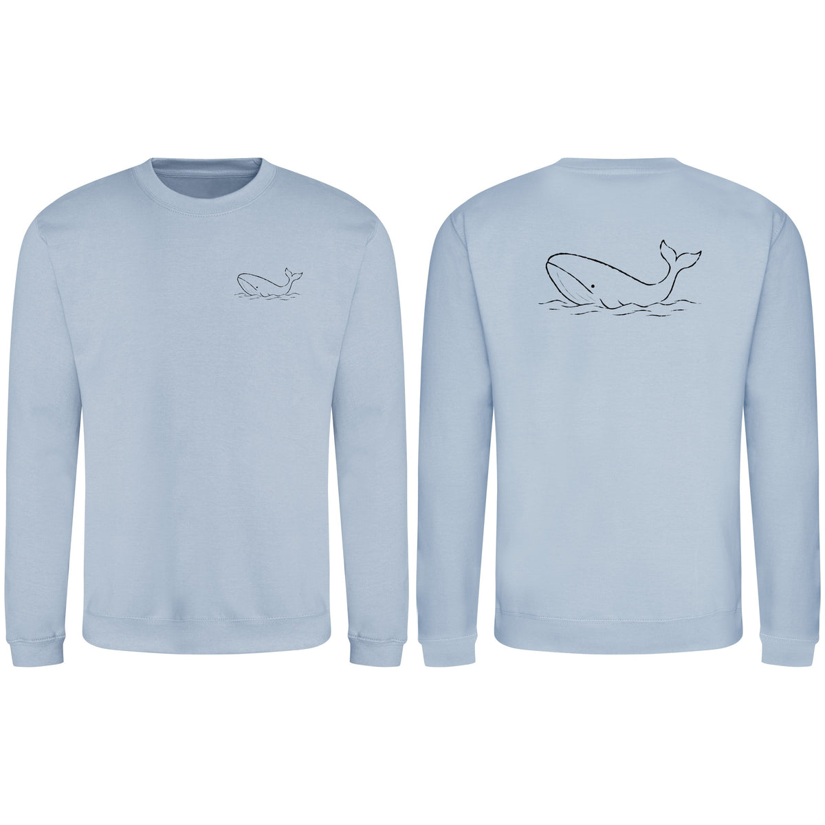 Drifting Whale Adult Sweatshirt - Wild Lines Sky Blue colour variant image