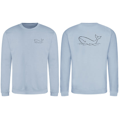 Drifting Whale Adult Sweatshirt - Wild Lines Sky Blue colour variant image