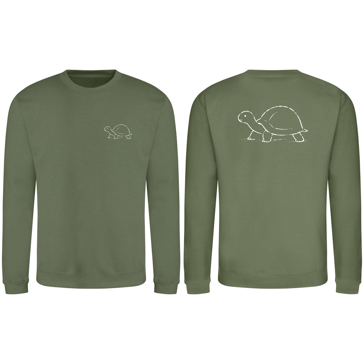 Steady Tortoise Adult Sweatshirt - Wild Lines Earthy Green colour variant image