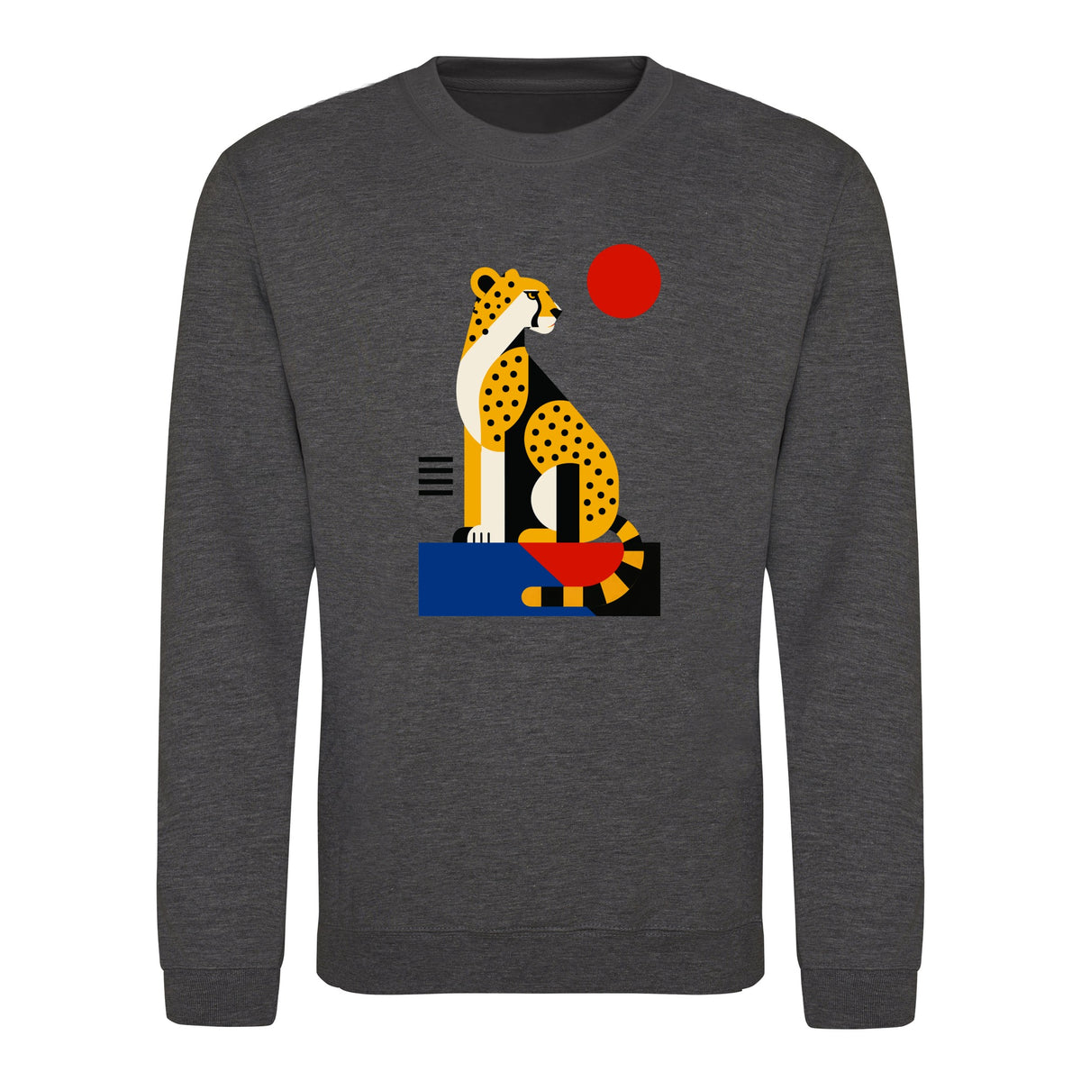 Poised Cheetah Adult Sweatshirt - Modern Menagerie Charcoal colour variant image
