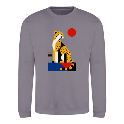 Poised Cheetah Adult Sweatshirt - Modern Menagerie Dusty Lilac colour variant image