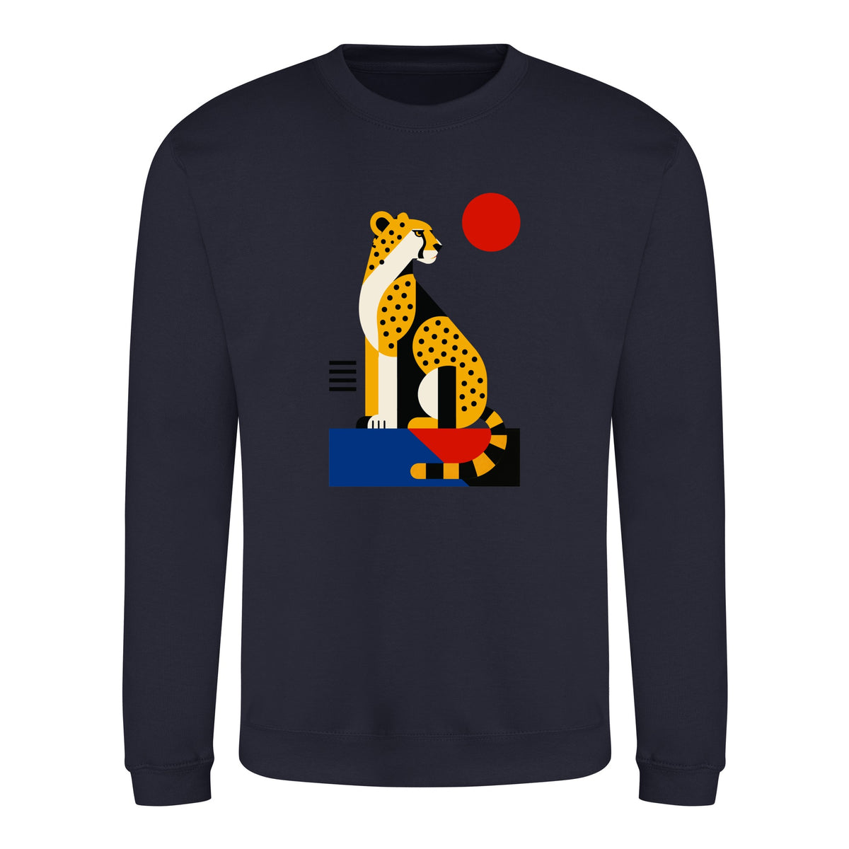 Poised Cheetah Adult Sweatshirt - Modern Menagerie French Navy colour variant image