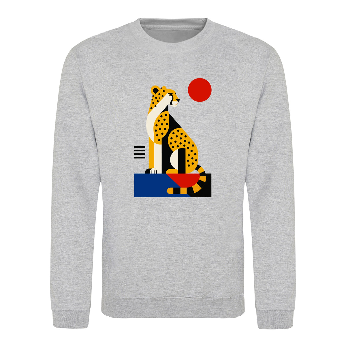 Poised Cheetah Adult Sweatshirt - Modern Menagerie Heather Grey colour variant image