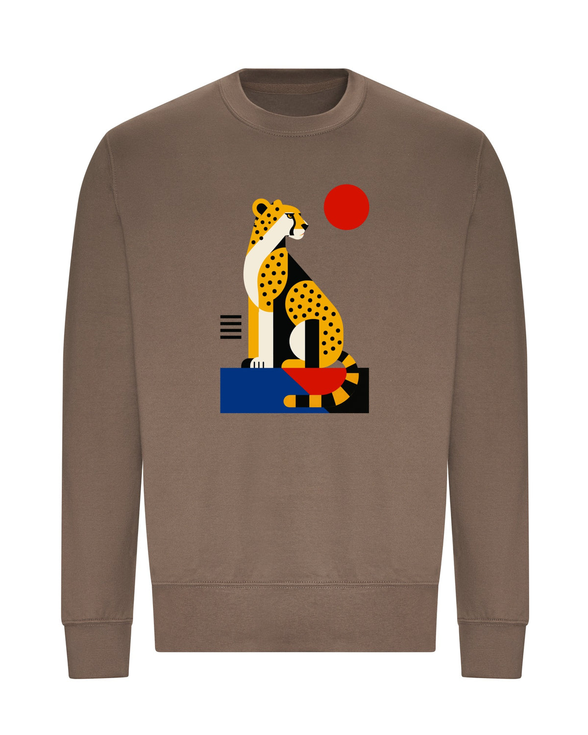 Poised Cheetah Adult Sweatshirt - Modern Menagerie Mocha Brown colour variant image