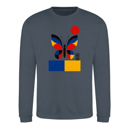 Butterfly in Balance Adult Sweatshirt - Modern Menagerie Airforce Blue colour variant image