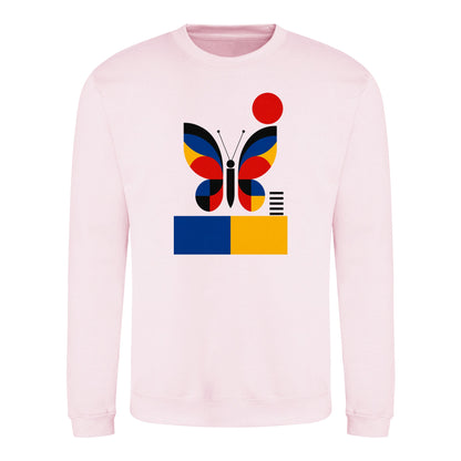 Butterfly in Balance Adult Sweatshirt - Modern Menagerie Baby Pink colour variant image
