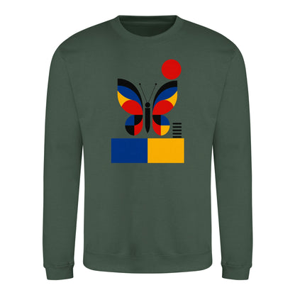 Butterfly in Balance Adult Sweatshirt - Modern Menagerie Bottle Green colour variant image