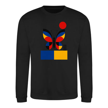 Butterfly in Balance Adult Sweatshirt - Modern Menagerie Deep Black colour variant image