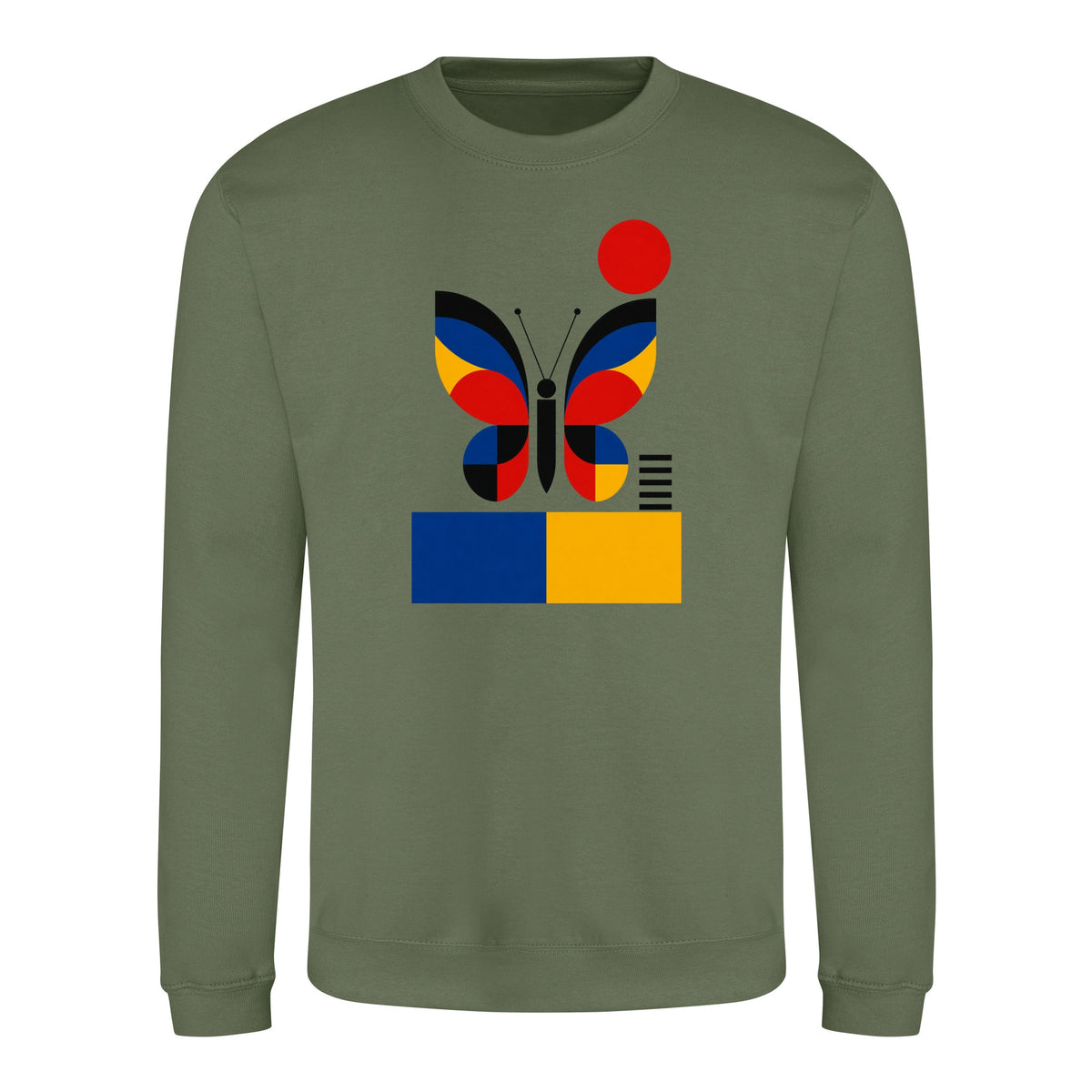 Butterfly in Balance Adult Sweatshirt - Modern Menagerie Earthy Green colour variant image