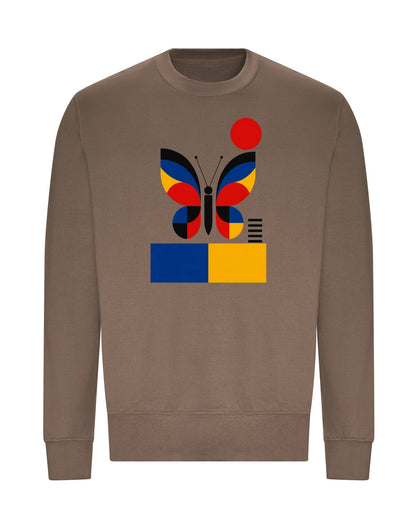 Butterfly in Balance Adult Sweatshirt - Modern Menagerie Mocha Brown colour variant image