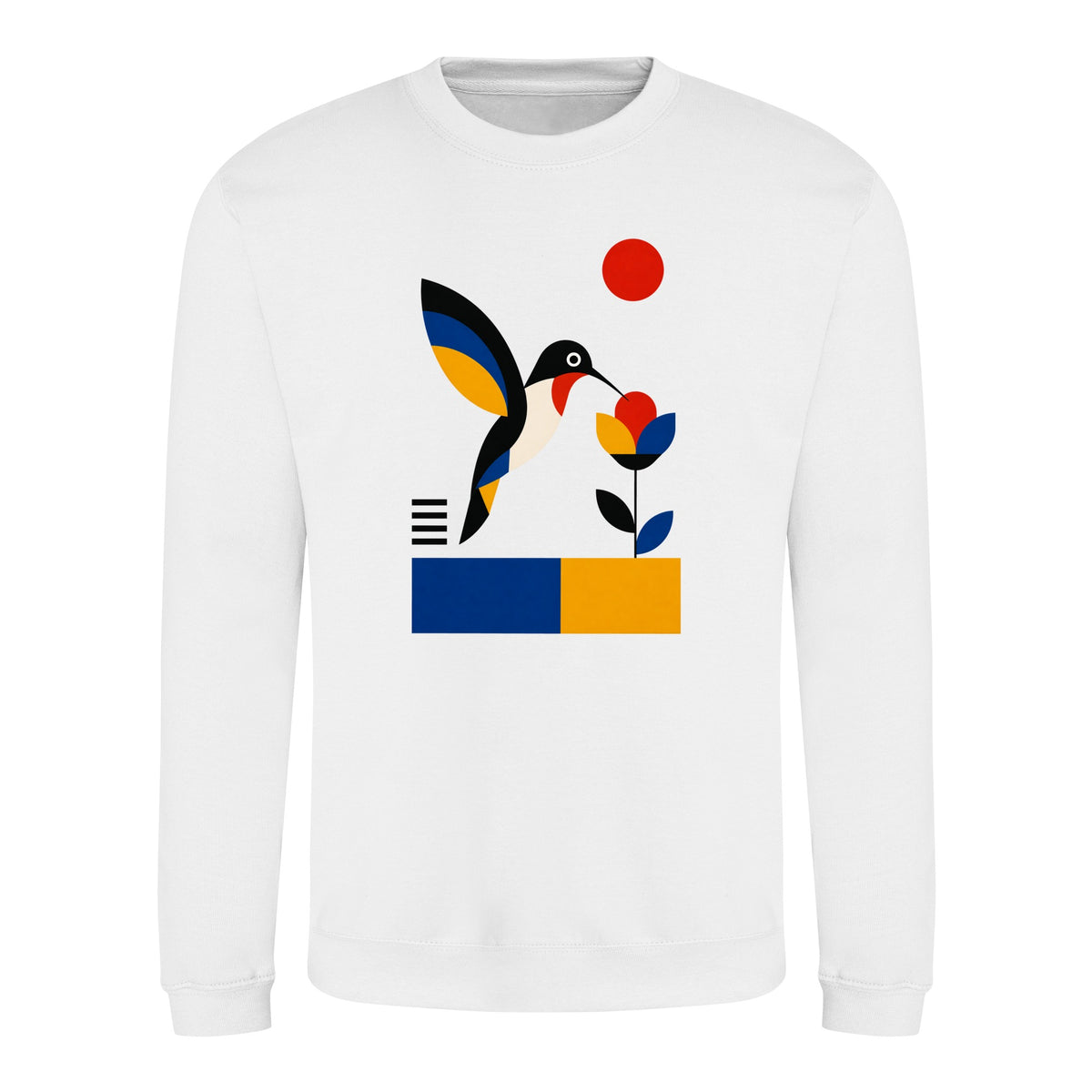 Hummingbird Bloom Adult Sweatshirt - Modern Menagerie Arctic White colour variant image