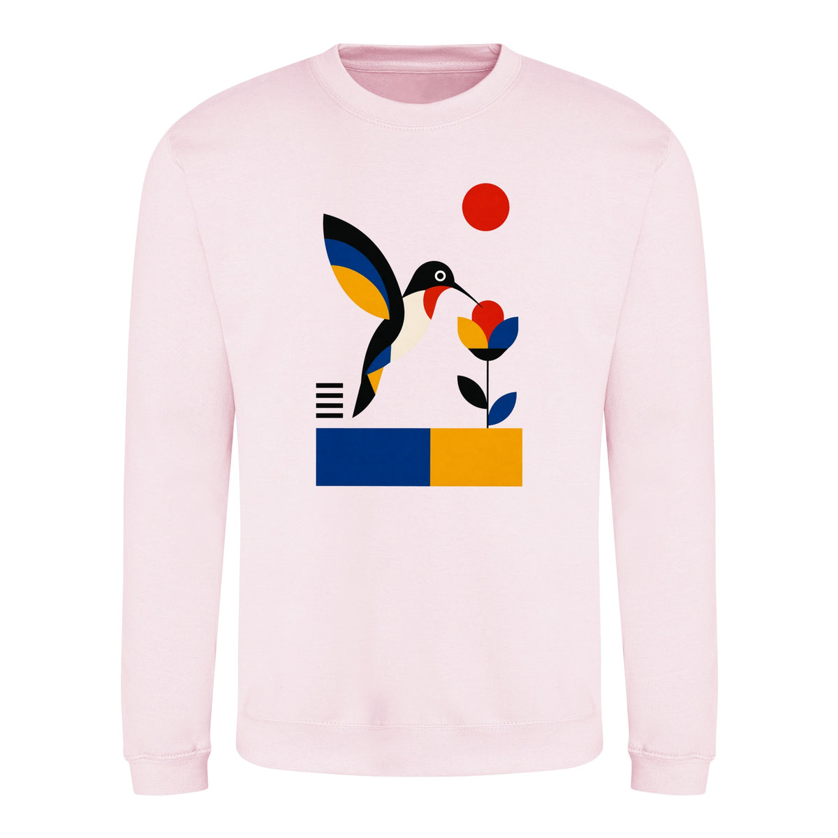 Hummingbird Bloom Adult Sweatshirt - Modern Menagerie Baby Pink colour variant image