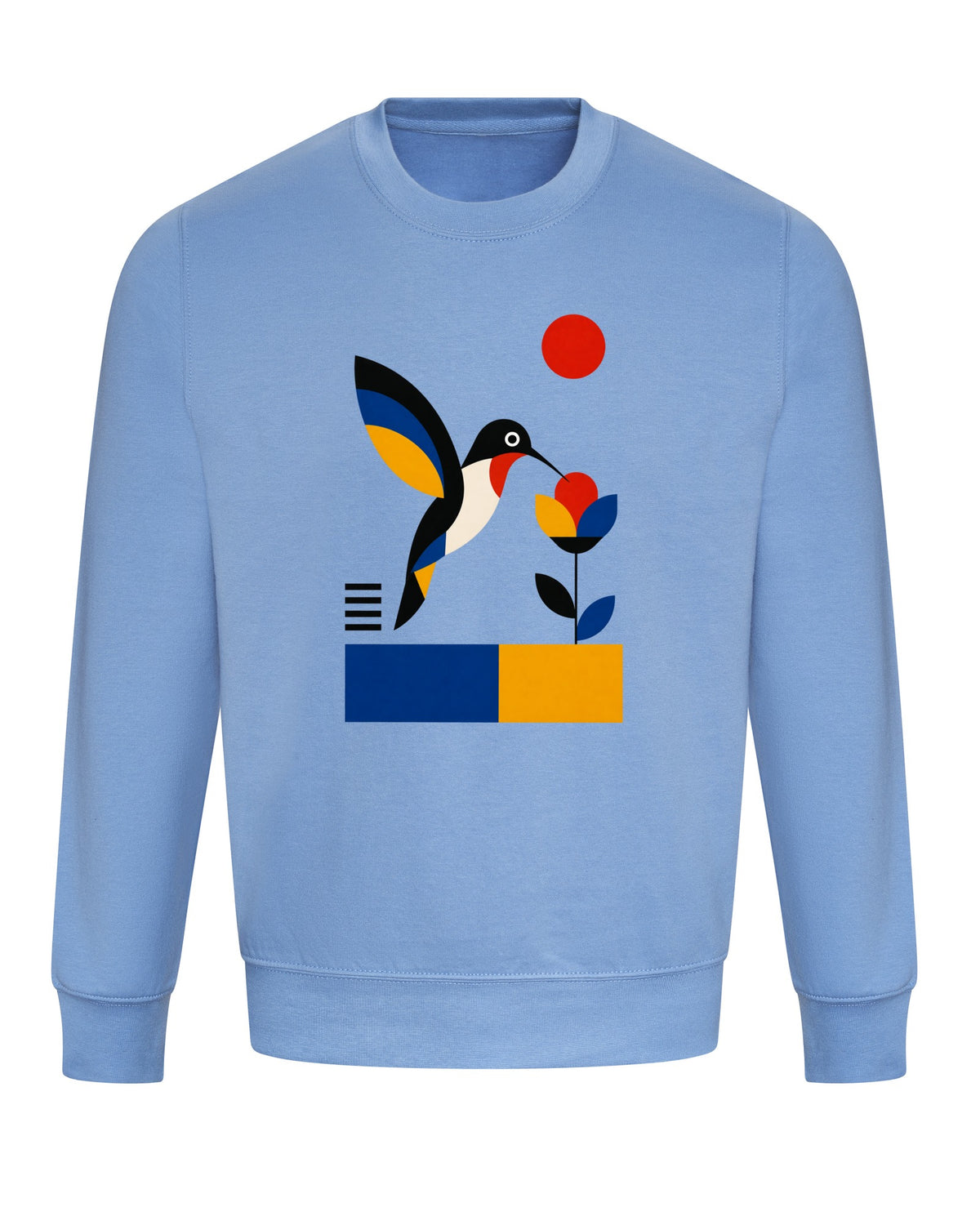 Hummingbird Bloom Adult Sweatshirt - Modern Menagerie Cornflower Blue colour variant image