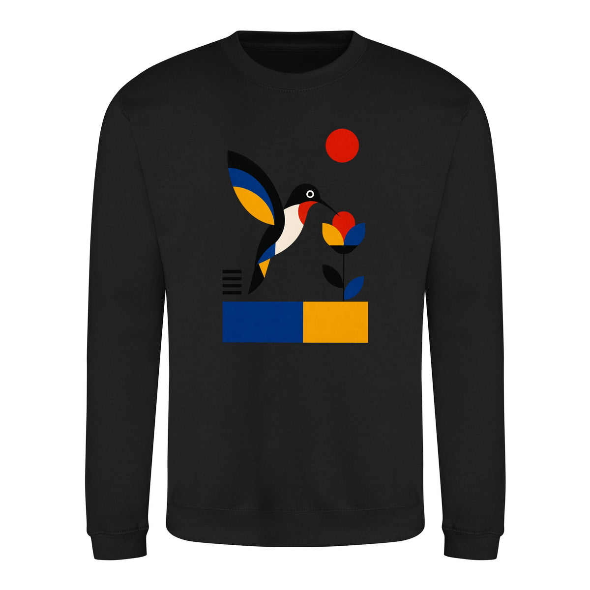 Hummingbird Bloom Adult Sweatshirt - Modern Menagerie Deep Black colour variant image