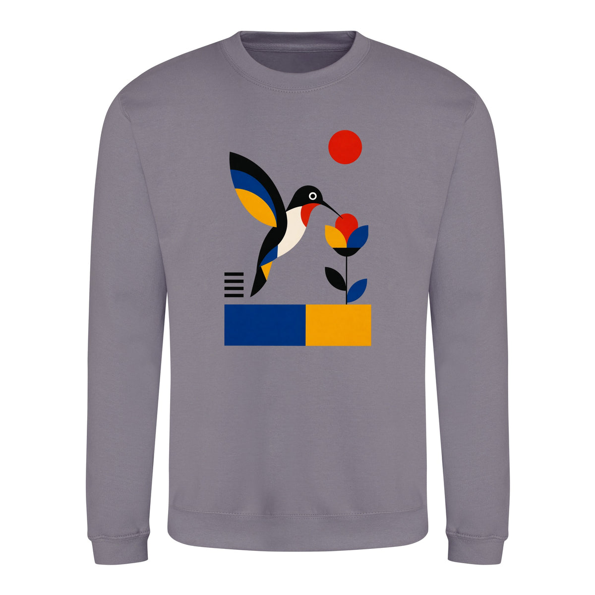 Hummingbird Bloom Adult Sweatshirt - Modern Menagerie Dusty Lilac colour variant image