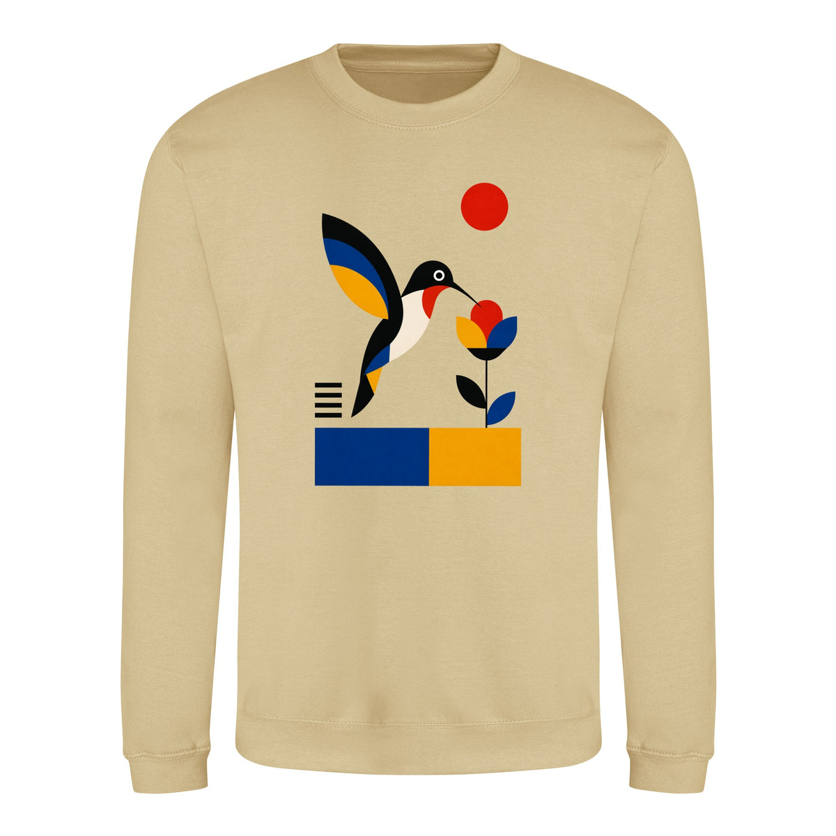 Hummingbird Bloom Adult Sweatshirt - Modern Menagerie Desert Sand colour variant image