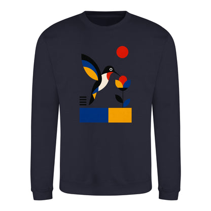 Hummingbird Bloom Adult Sweatshirt - Modern Menagerie French Navy colour variant image