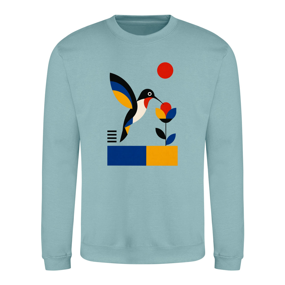 Hummingbird Bloom Adult Sweatshirt - Modern Menagerie Seafoam colour variant image