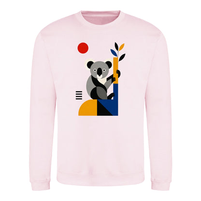 Climbing Koala Adult Sweatshirt - Modern Menagerie Baby Pink colour variant image