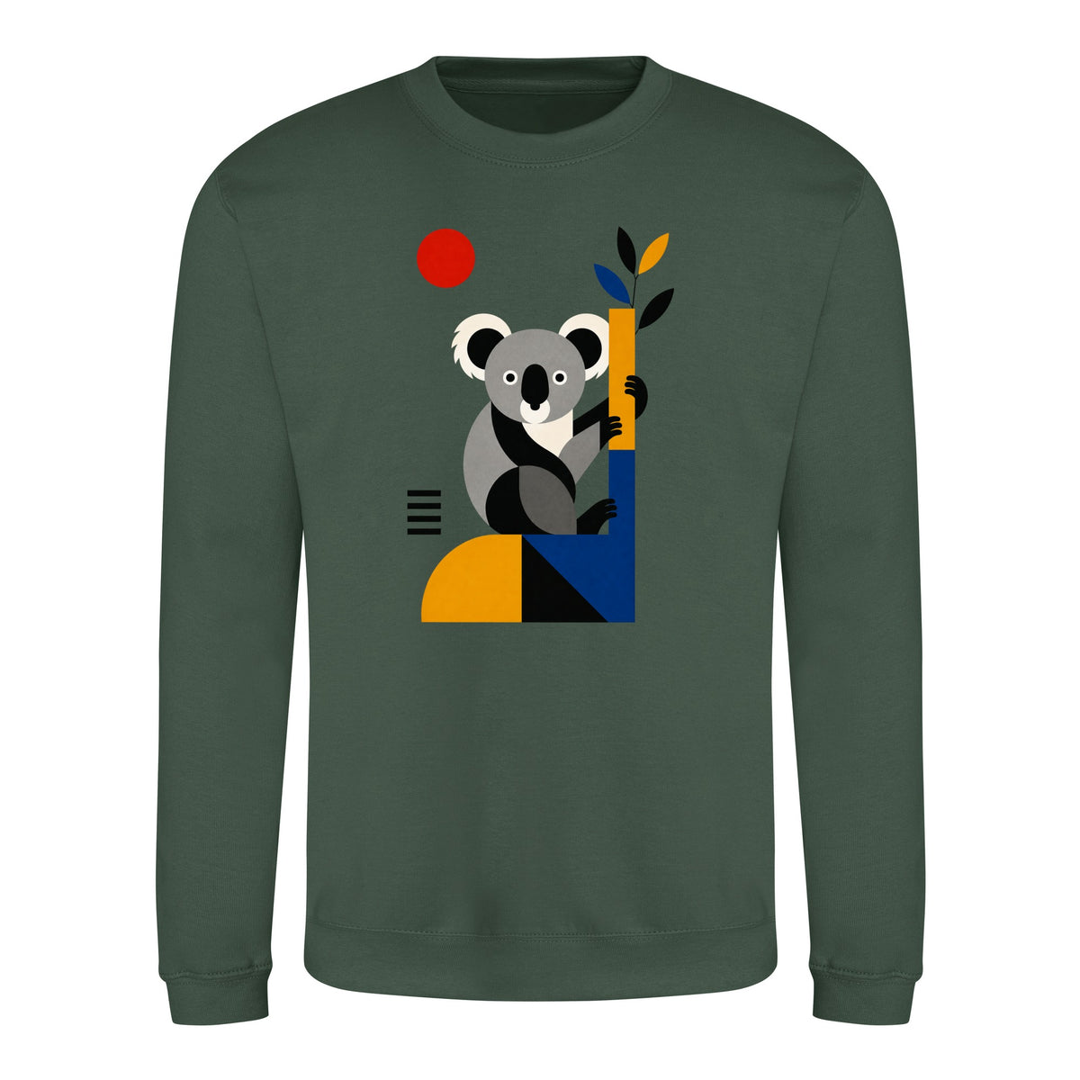 Climbing Koala Adult Sweatshirt - Modern Menagerie Bottle Green colour variant image