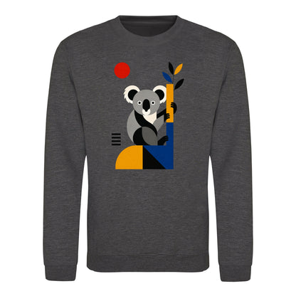 Climbing Koala Adult Sweatshirt - Modern Menagerie Charcoal colour variant image