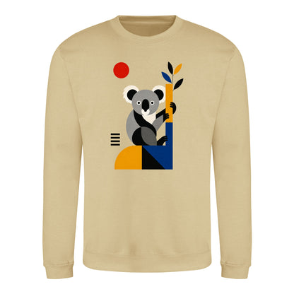 Climbing Koala Adult Sweatshirt - Modern Menagerie Desert Sand colour variant image