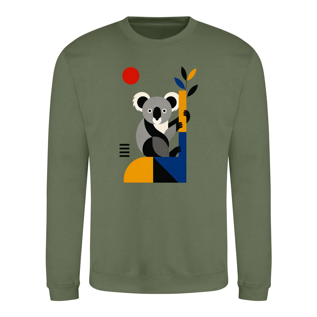 Climbing Koala Adult Sweatshirt - Modern Menagerie Earthy Green colour variant image