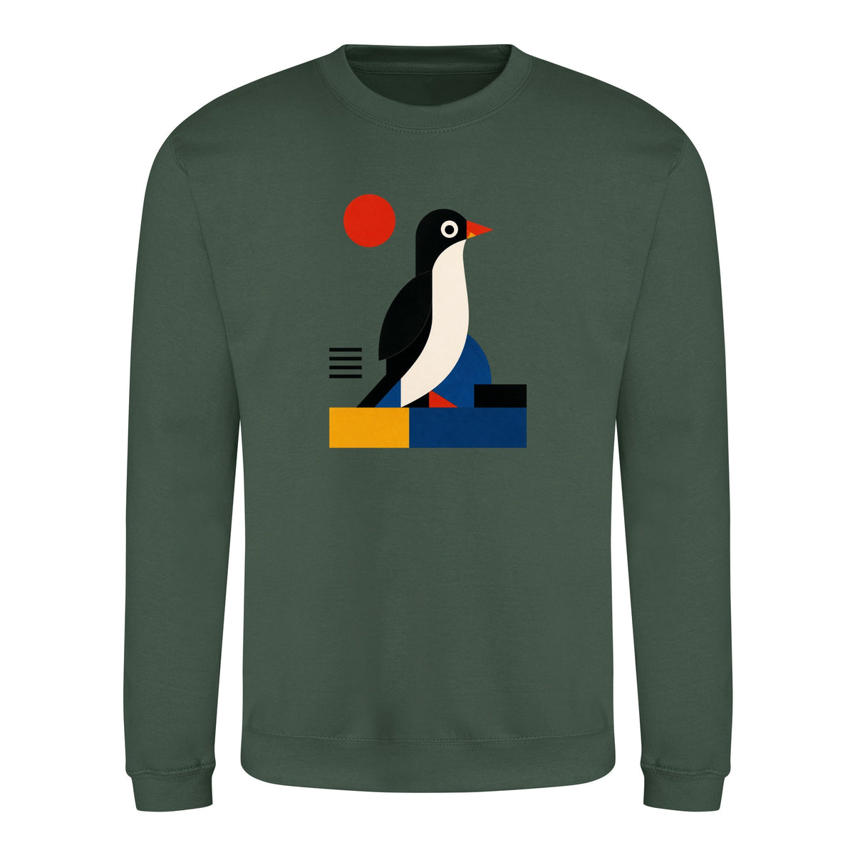Penguin Profile Adult Sweatshirt - Modern Menagerie Bottle Green colour variant image