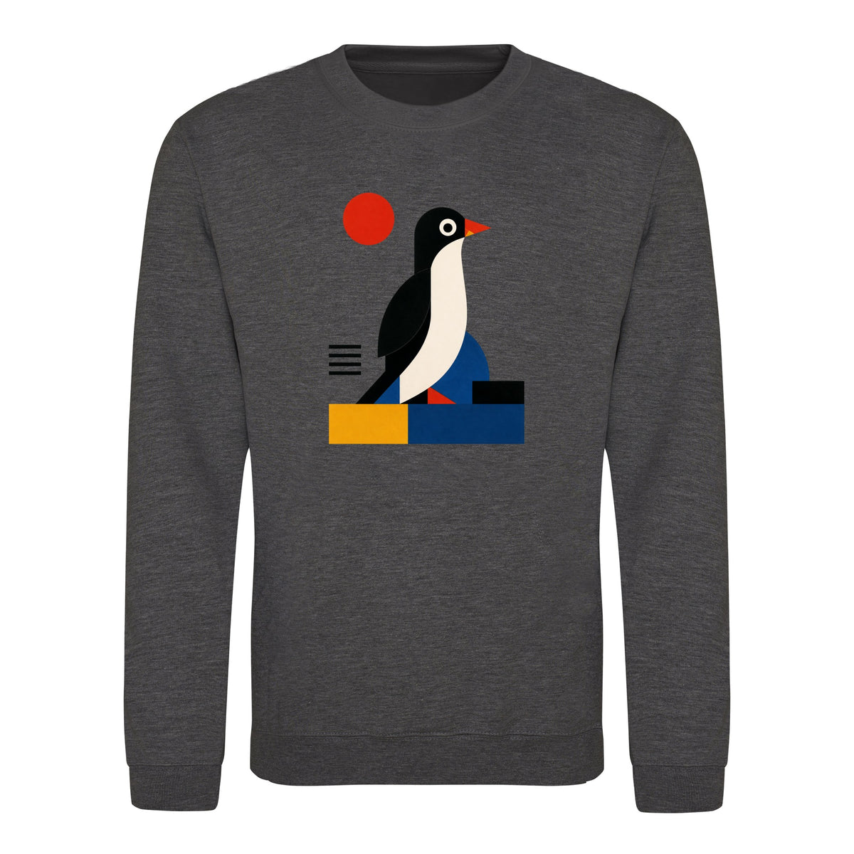 Penguin Profile Adult Sweatshirt - Modern Menagerie Charcoal colour variant image