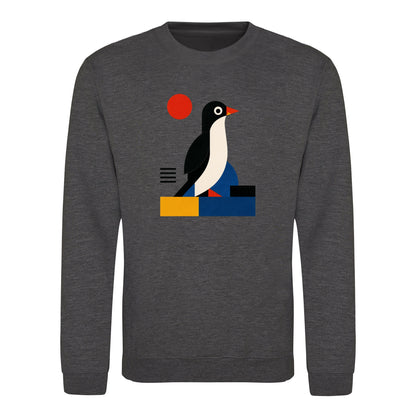 Penguin Profile Adult Sweatshirt - Modern Menagerie Charcoal colour variant image