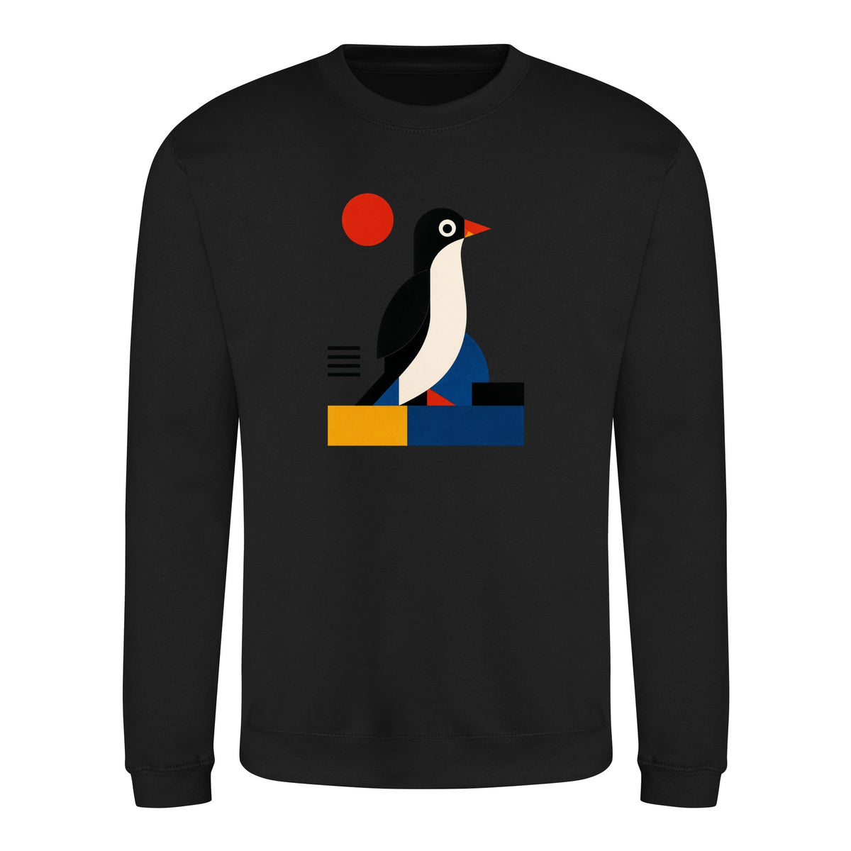 Penguin Profile Adult Sweatshirt - Modern Menagerie Deep Black colour variant image