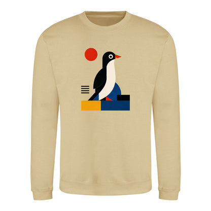 Penguin Profile Adult Sweatshirt - Modern Menagerie Desert Sand colour variant image