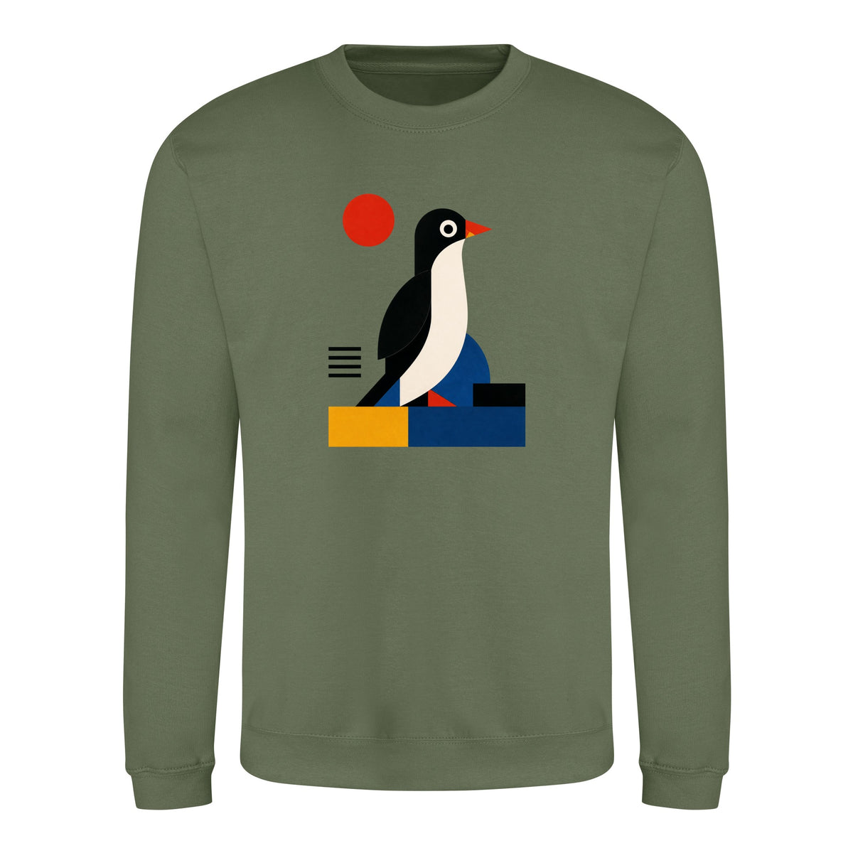 Penguin Profile Adult Sweatshirt - Modern Menagerie Earthy Green colour variant image