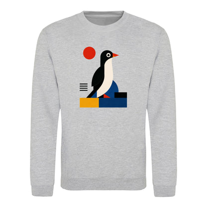 Penguin Profile Adult Sweatshirt - Modern Menagerie Heather Grey colour variant image
