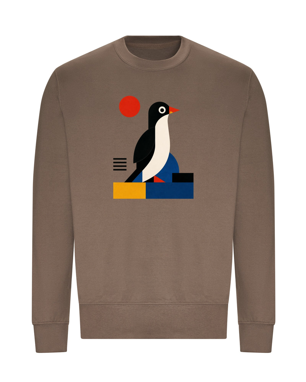 Penguin Profile Adult Sweatshirt - Modern Menagerie Mocha Brown colour variant image