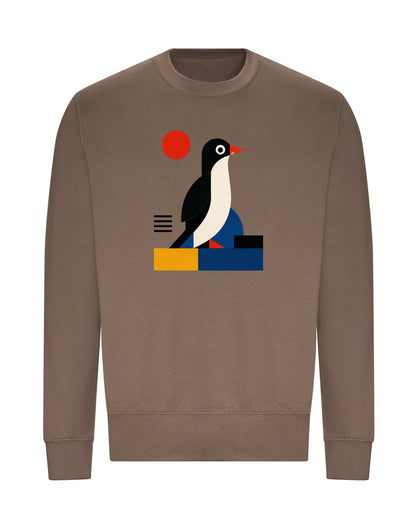 Penguin Profile Adult Sweatshirt - Modern Menagerie Mocha Brown colour variant image