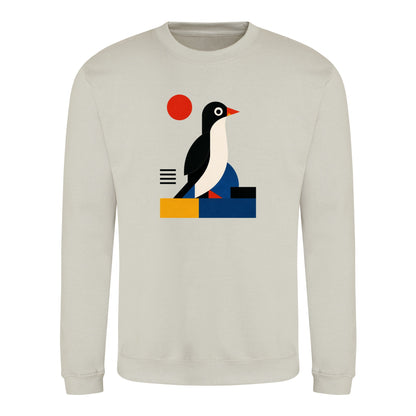 Penguin Profile Adult Sweatshirt - Modern Menagerie Natural Stone colour variant image