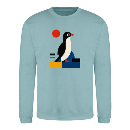 Penguin Profile Adult Sweatshirt - Modern Menagerie Seafoam colour variant image