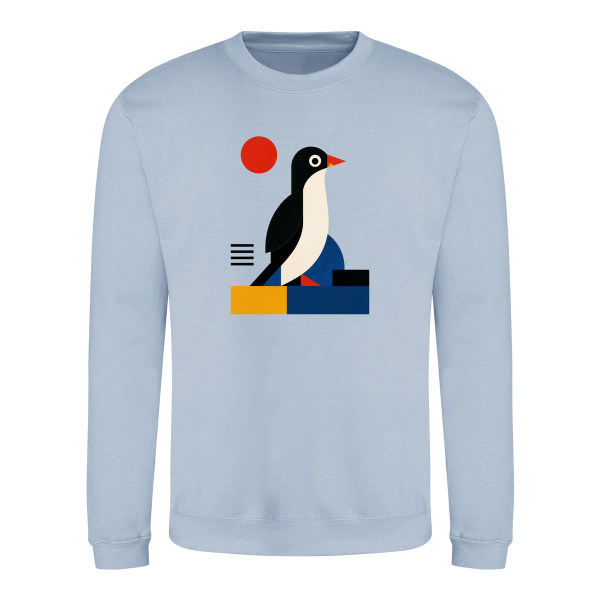 Penguin Profile Adult Sweatshirt - Modern Menagerie Sky Blue colour variant image