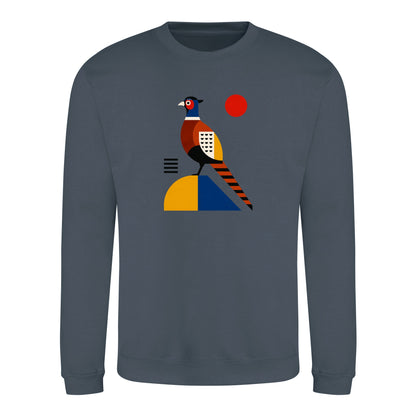 Pheasant in Form Adult Sweatshirt - Modern Menagerie Airforce Blue colour variant image