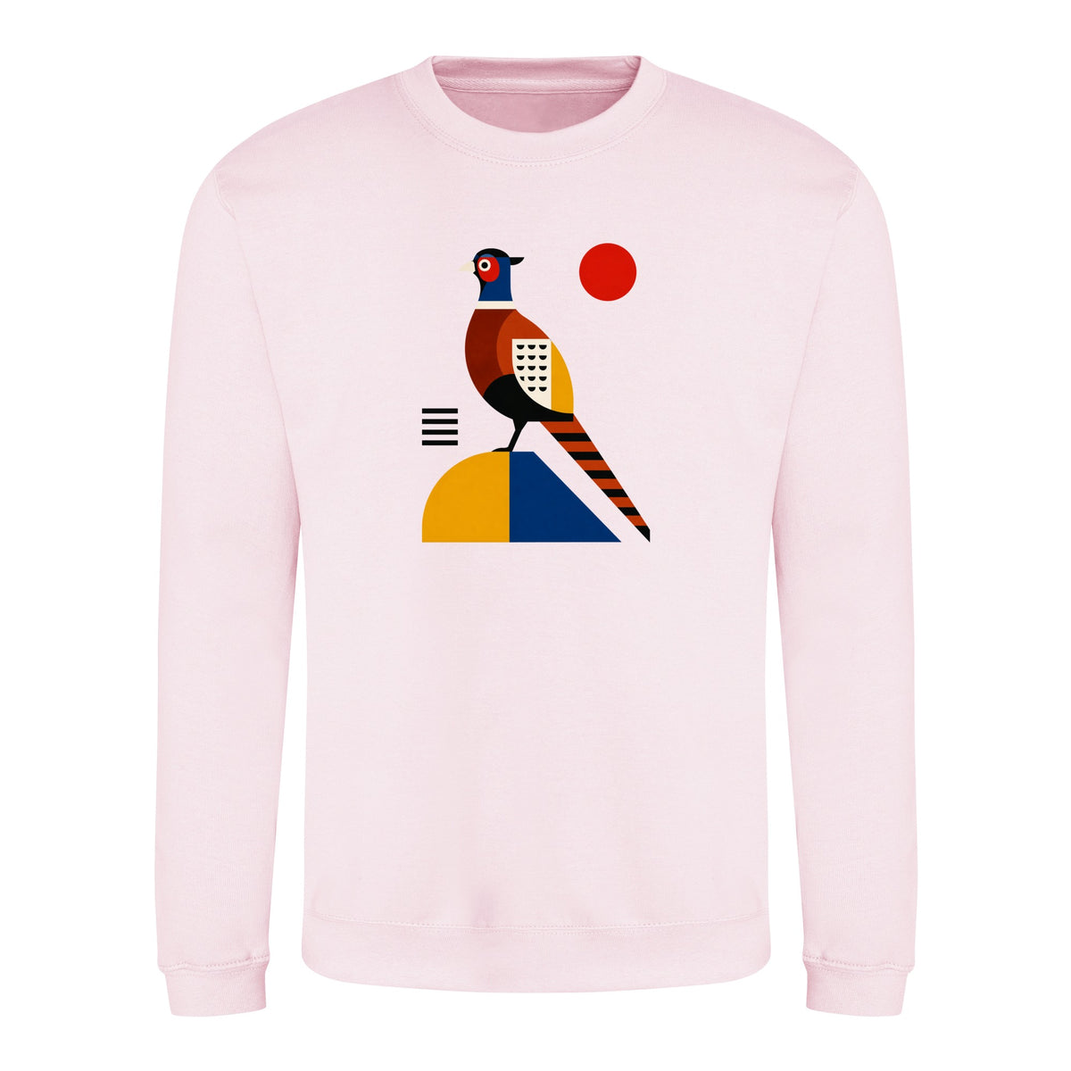 Pheasant in Form Adult Sweatshirt - Modern Menagerie Baby Pink colour variant image