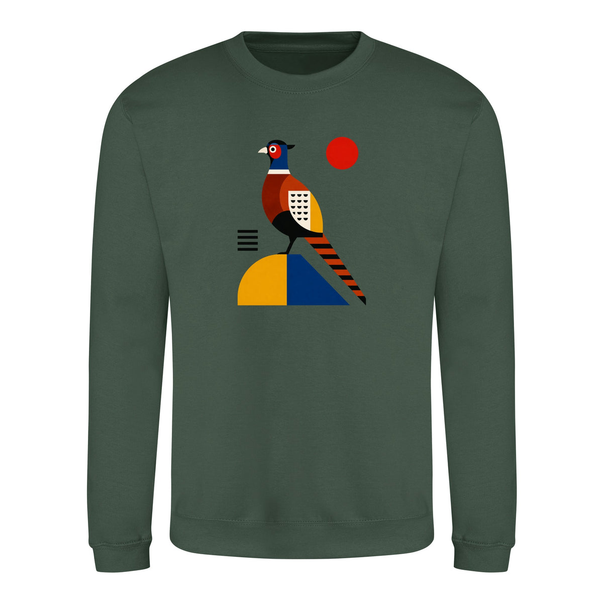 Pheasant in Form Adult Sweatshirt - Modern Menagerie Bottle Green colour variant image