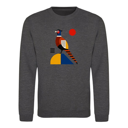 Pheasant in Form Adult Sweatshirt - Modern Menagerie Charcoal colour variant image