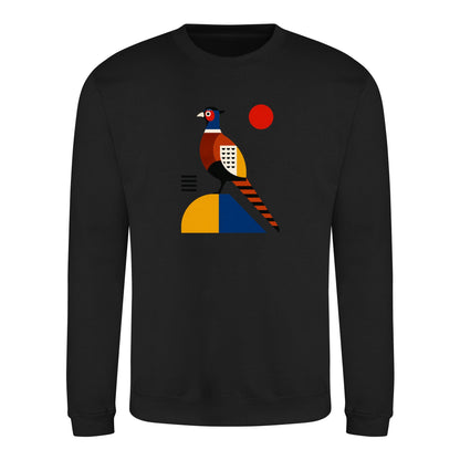 Pheasant in Form Adult Sweatshirt - Modern Menagerie Deep Black colour variant image