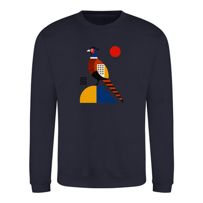 Pheasant in Form Adult Sweatshirt - Modern Menagerie French Navy colour variant image